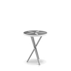 Sand Dollar Side Table 18" Kessler Silver - Light Gray and White Duraboard